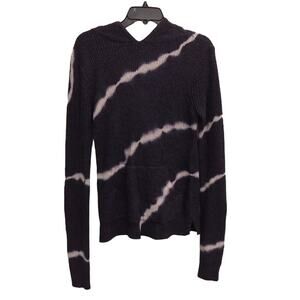 Belle By Belldini Women Navy/White Tie-Dye Gracie Hooded Sweater MEDIUM NEW